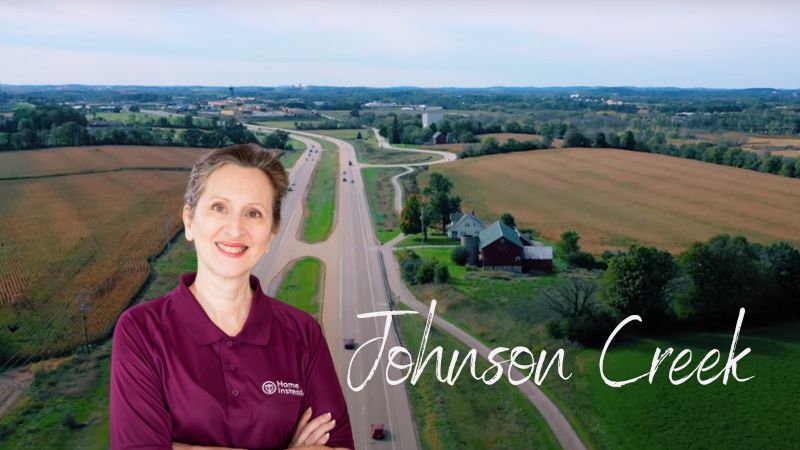 Home Instead caregivers with Johnson Creek Wisconsin in the background