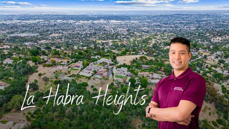 home instead caregiver with la habra heights california in the background