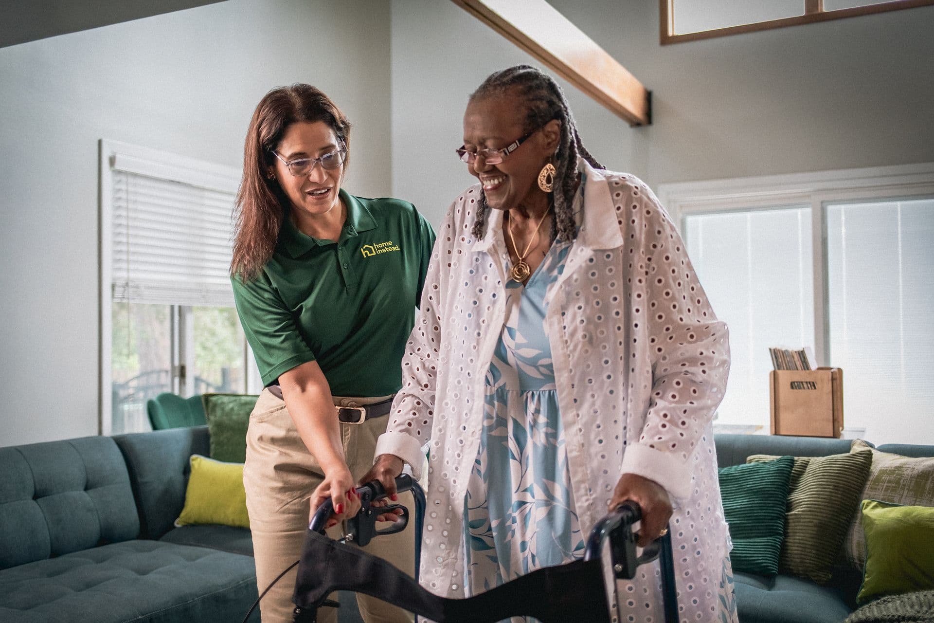 A Home Instead Care Pro with an adult.