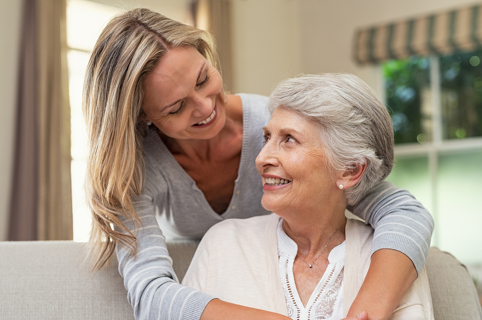bigstock Portrait of old mother and mat 260227267