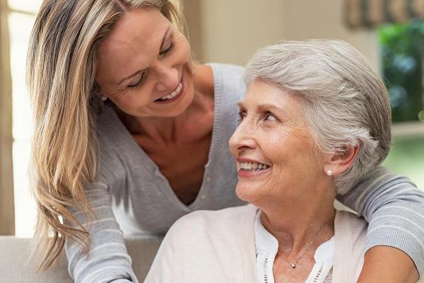 bigstock Portrait of old mother and mat 260227267
