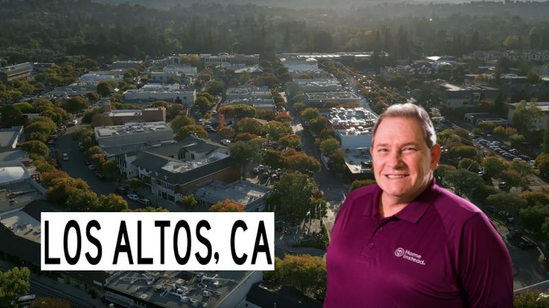 Home Instead caregiver with Los Altos, California in the background