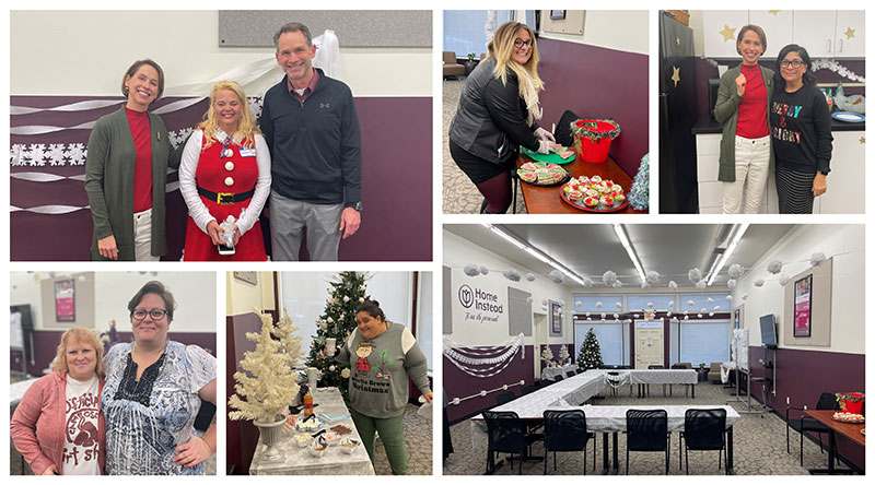 Home Instead Kansas City Celebrating the Holidays with Our Caregivers collage