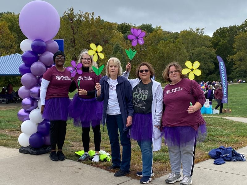 home instead liberty, mo home care team at alzheimers walk 2023