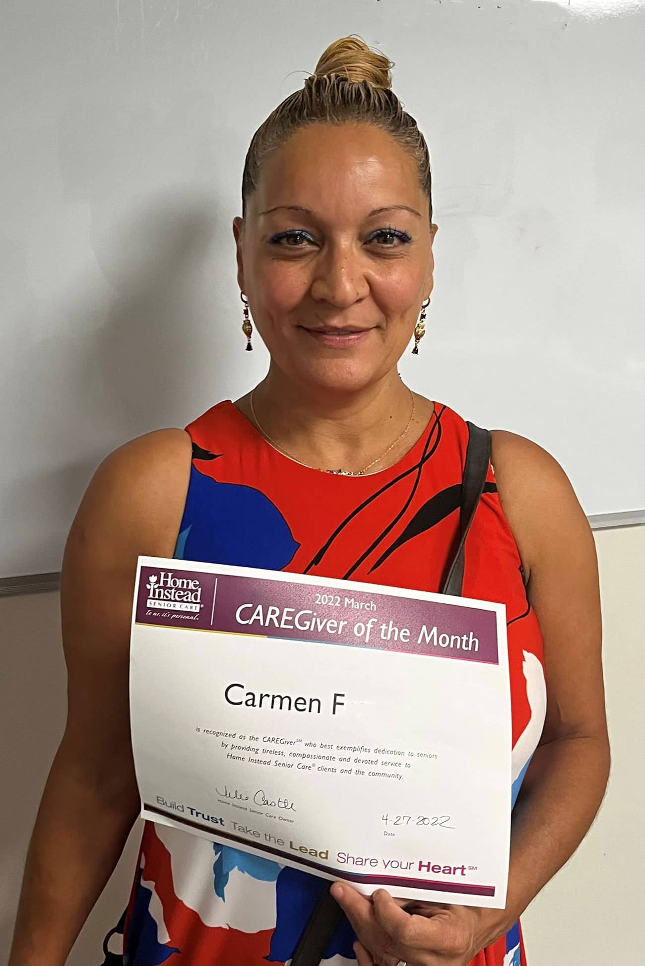 Carmen Ferrer; Care Professional of the Month - March 2022