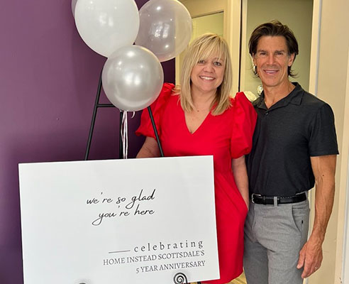 hope and craig boutte, owners of home instead of scottsdale arizona celebrate 5 years in business