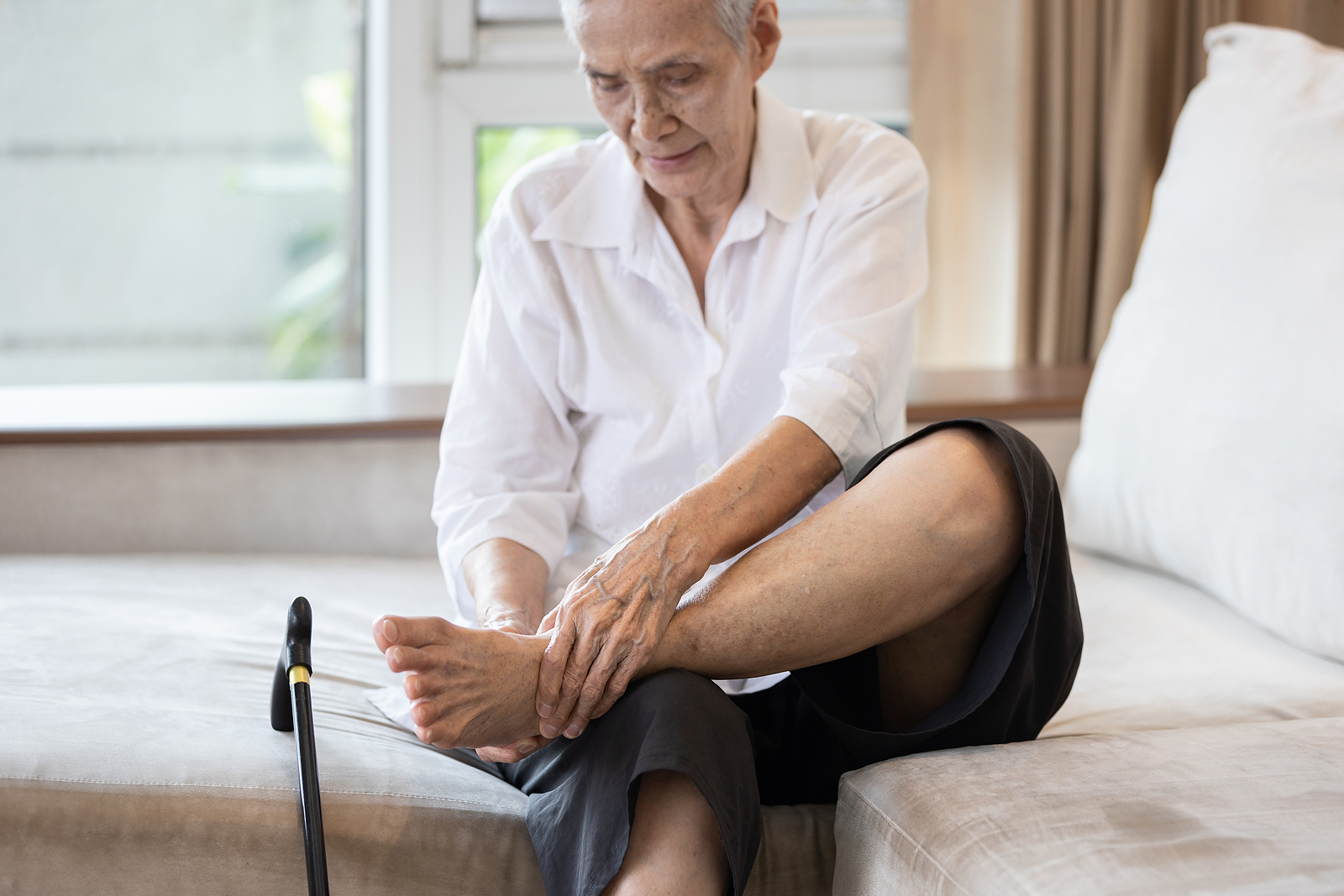 bigstock Old Elderly With Foot Injuries 449822889