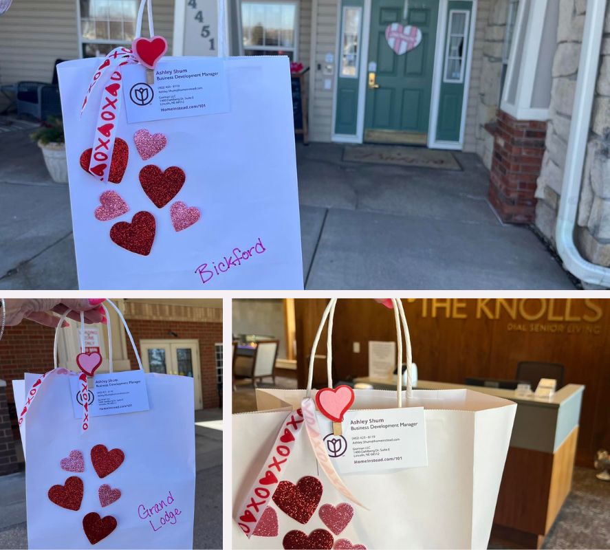 Home Instead Delivers Handmade Valentines to Seniors in Lincoln, NE collage