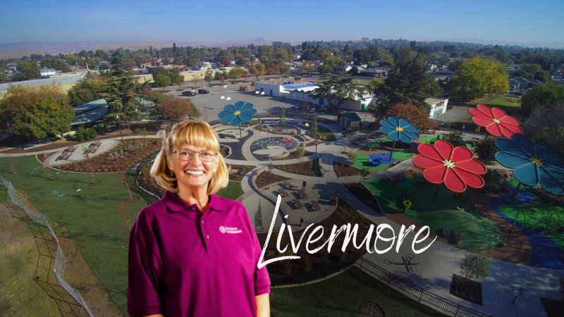 Home Instead caregivers with Livermore, California in the background