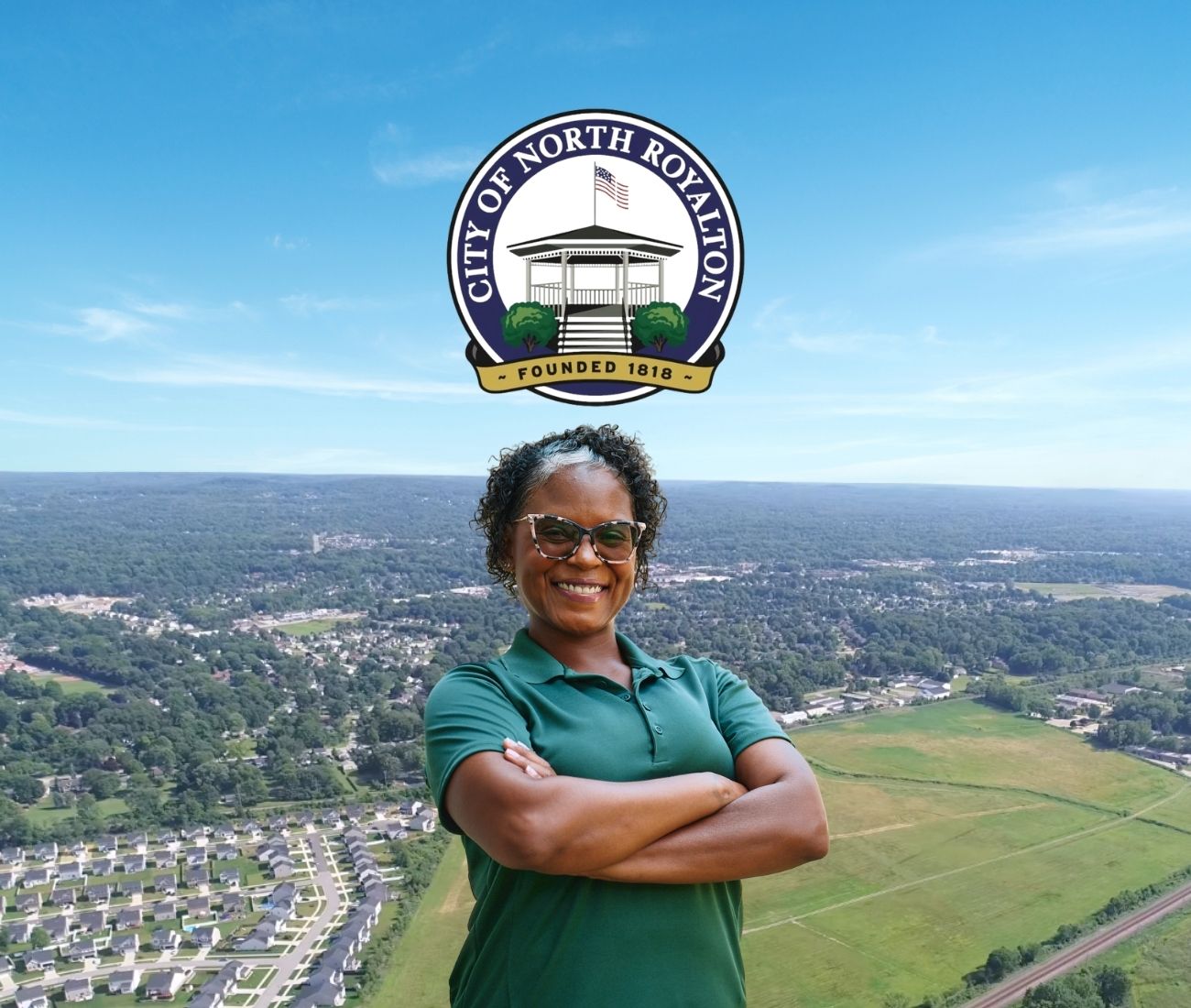Home Instead caregiver with North Royalton, Ohio in the background