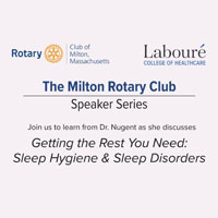 flyer for the milton rotary club speaker series event