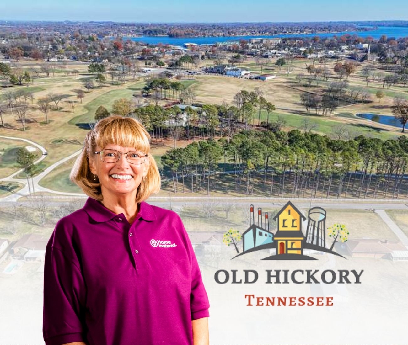 Home Instead caregiver with Old Hickory Tennessee in the background
