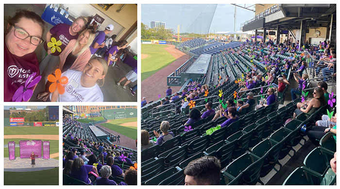 Home Instead Enjoys Symbolic Walk to End Alzheimer's at Fluor Field collage
