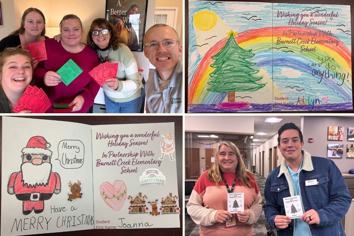 Home Instead and Students Deliver Holiday Joy in Noblesville & Lebanon, Indiana collage