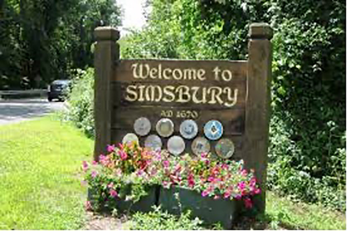 Welcome to Simsbury Sign