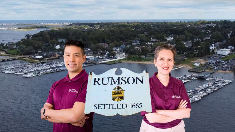 Home Instead caregivers with Rumson, New Jersey in the background