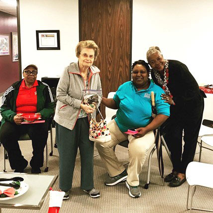 caregivers sitting together