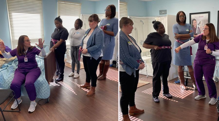 Home Instead Caregivers Receive Comprehensive Hands-On Training in Charleston, SC collage