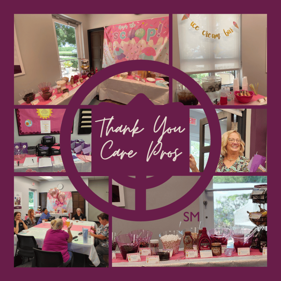 Collage of Photos taken at the Care Pro Appreciation Ice Cream Social