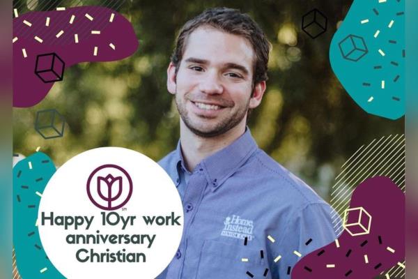 Christian Celebrates a Decade with Home Instead of Metairie, LA