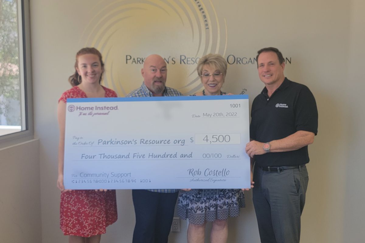 Home Instead Donates 4500 Dollars to Parkinson's Resource Organization hero