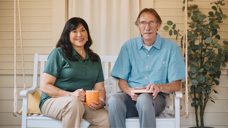 Home Instead caregiver with senior client