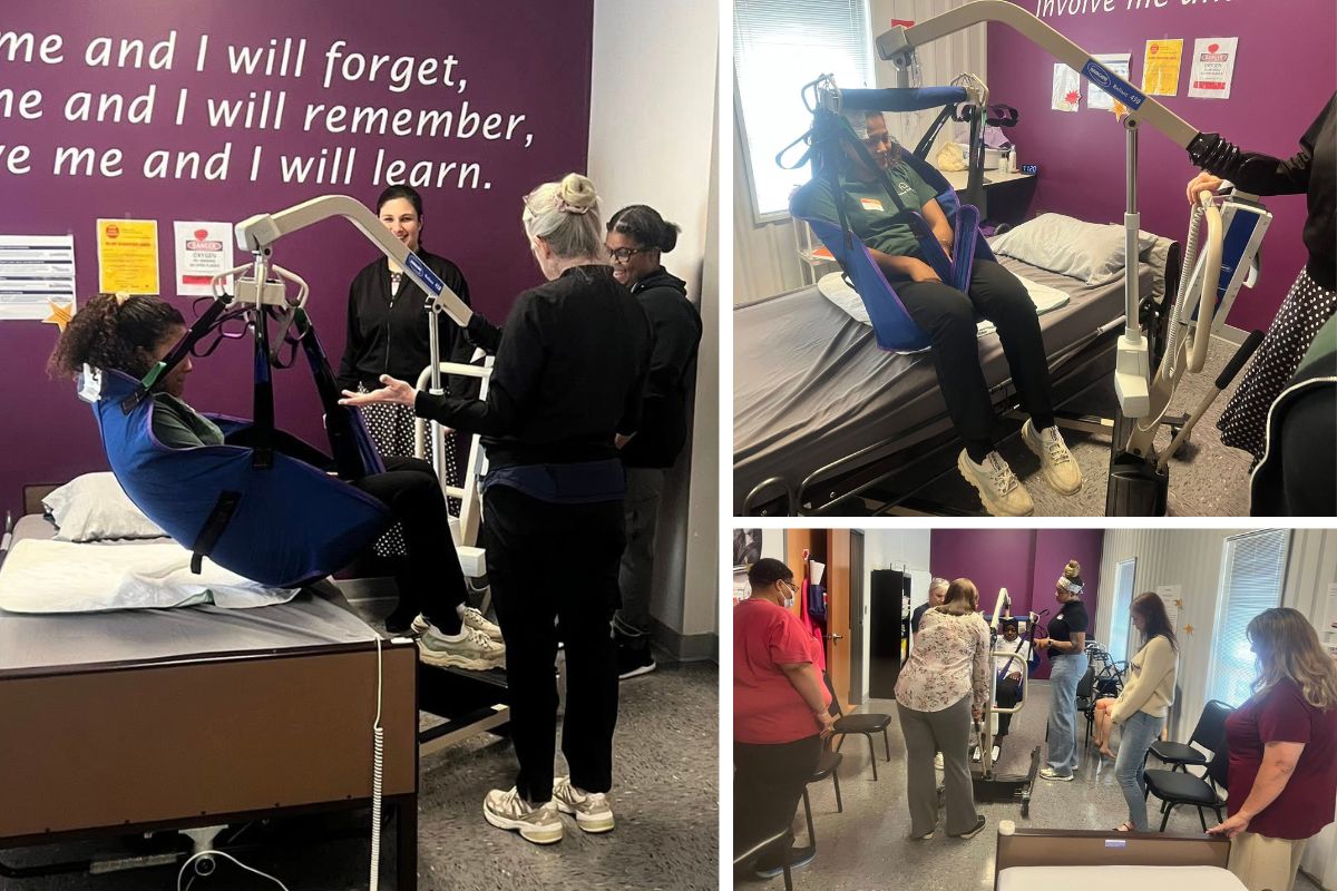 Home Instead Trains Caregivers for Strength and Safety in Gastonia, NC collage