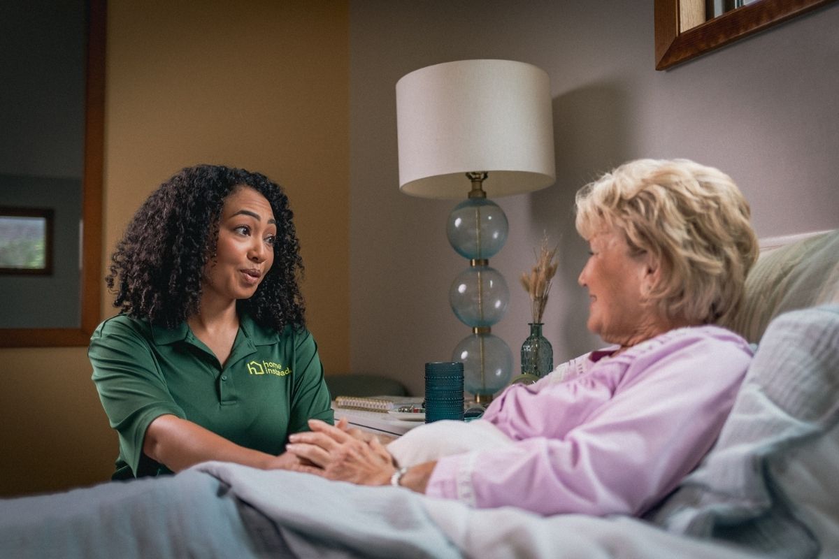 Caregiver providing 24-hour home care support to senior in South Bend Indiana