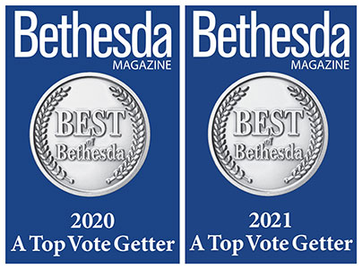 Bethesda magazine award for most votes in 2020 and 2021
