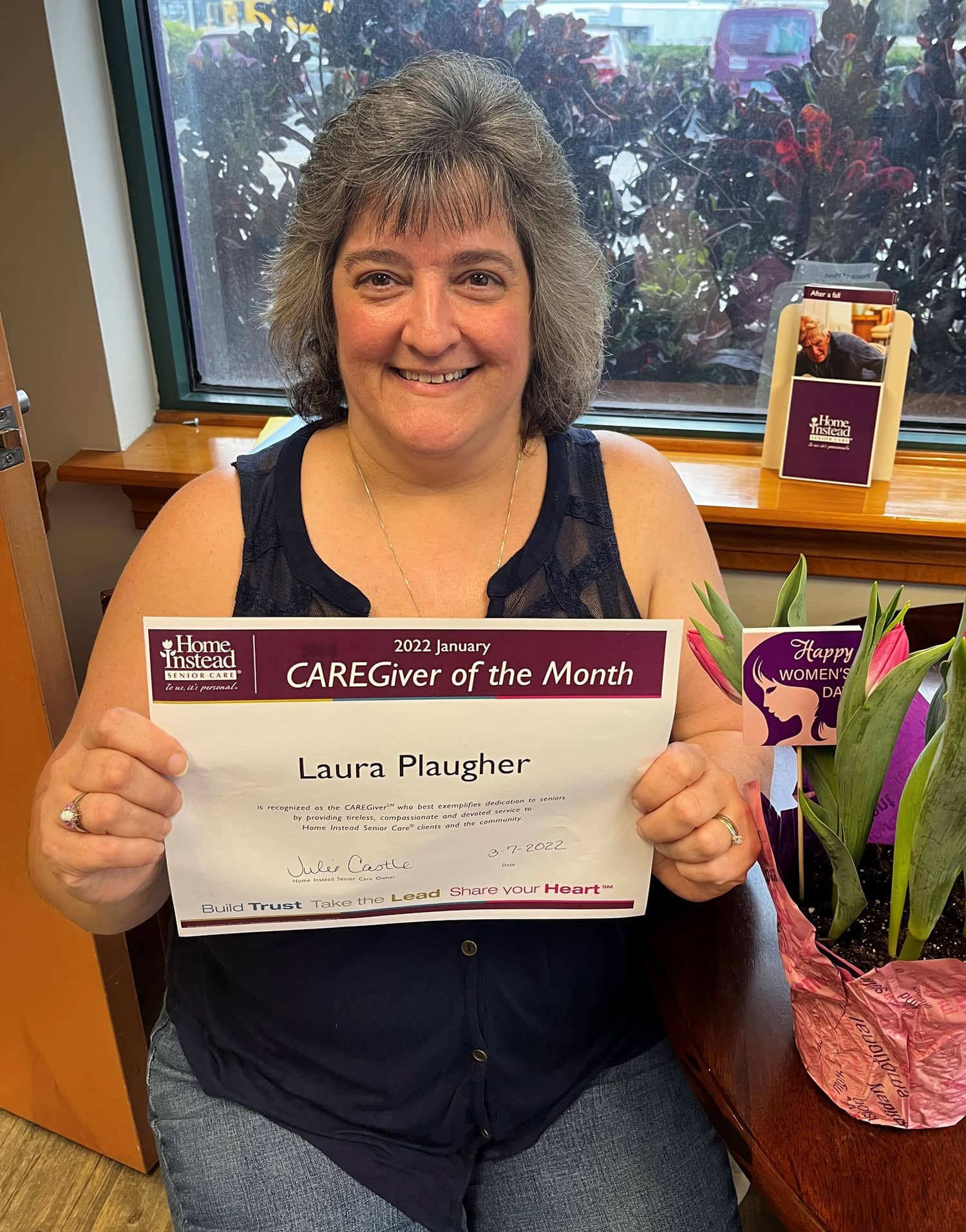 Laura Plaughter, January 2022 CAREGiver of the Month for Home Instead of Clearwater, Florida