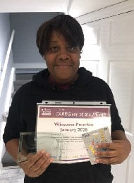 Winsome awarded Brampton Best Caregiver during January 2020