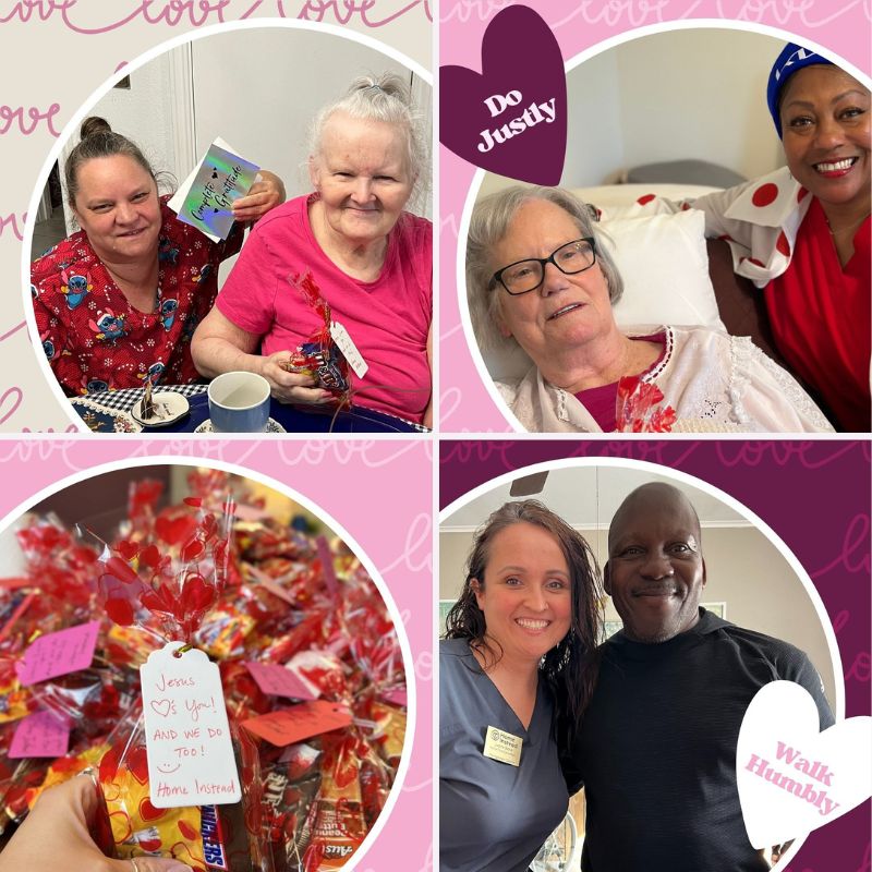 Home Instead Spreads Love to Clients and Caregivers on Valentine's Day in Magnolia, TX collage