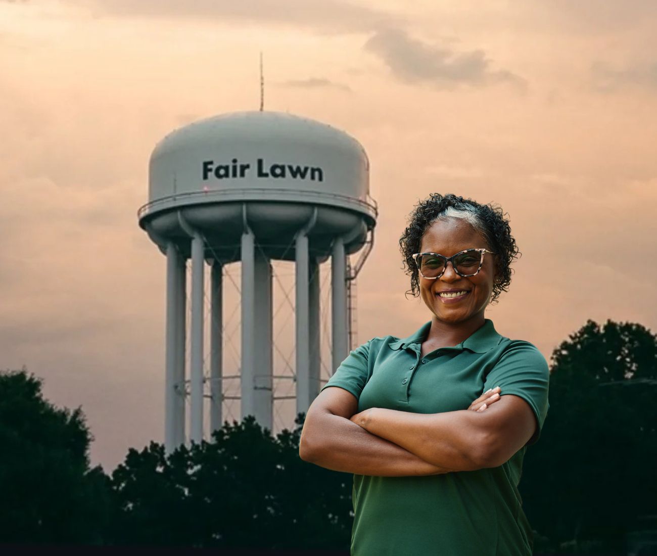 Home Instead caregiver with Fair Lawn, NJ in the background