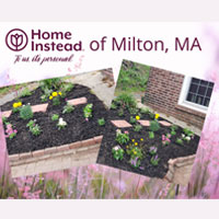 flower beds outside of milton home instead office