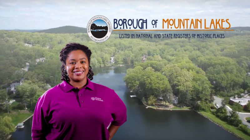 Home Instead caregiver with Mountain Lakes, New Jersey in the background