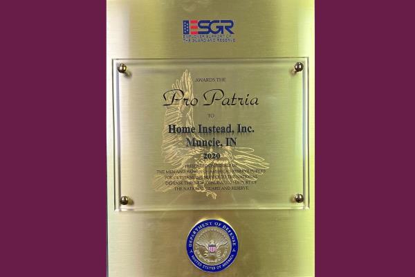 Home Instead Muncie Receives ESGR Pro Patria Award hero