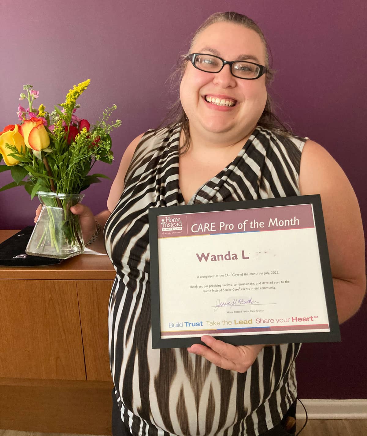 Wanda Lynch, Home Instead of Charlottesville July 2022 Care Professional of the Month