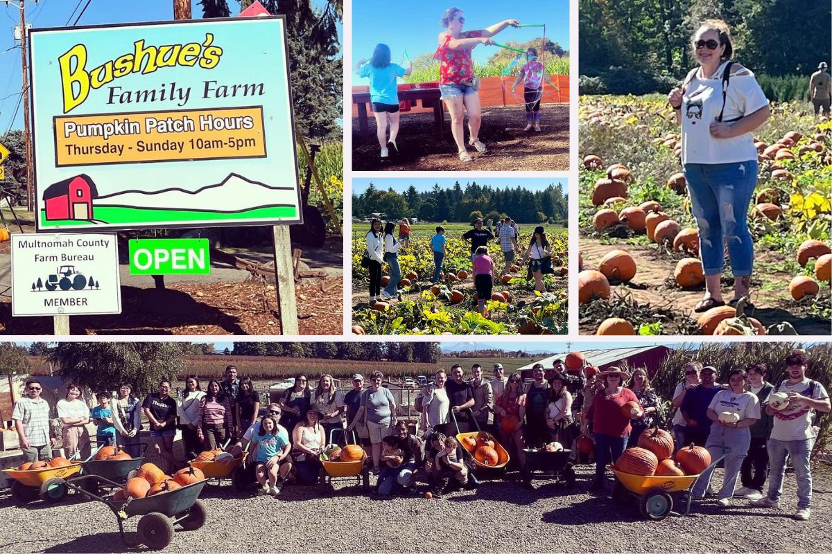 Celebrating Our Exceptional Home Instead Team at Bushue's Family Farm in Clackamas County, OR collage