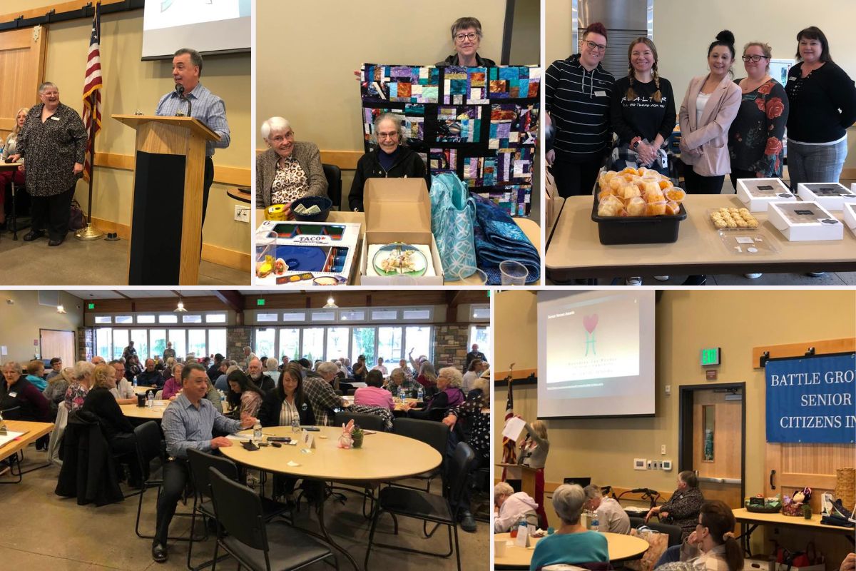 Home Instead Presents Senior Awards at Battle Ground Senior Citizens Luncheon collage