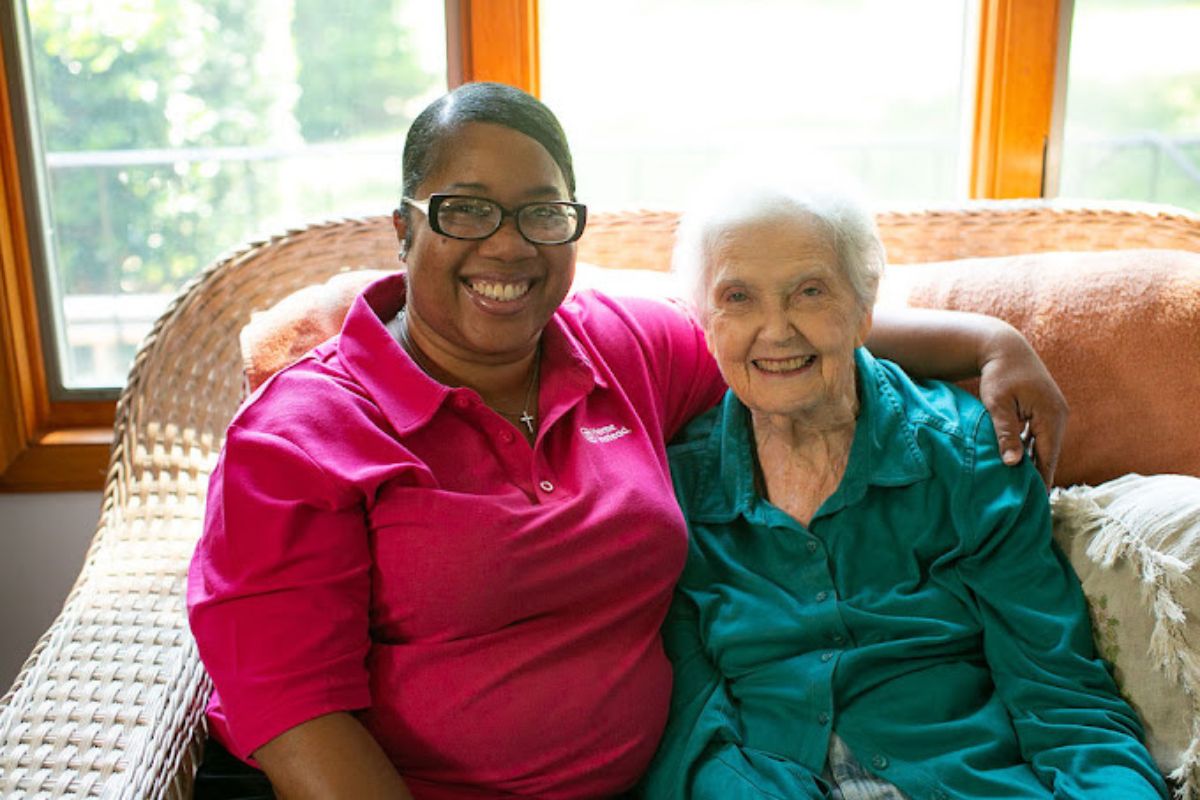 home instead caregiver and her client