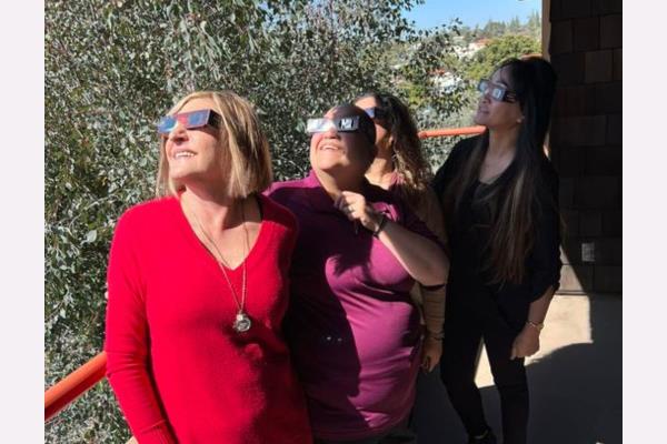 Home Instead Team Enjoys the Eclipse Together in Monrovia, CA