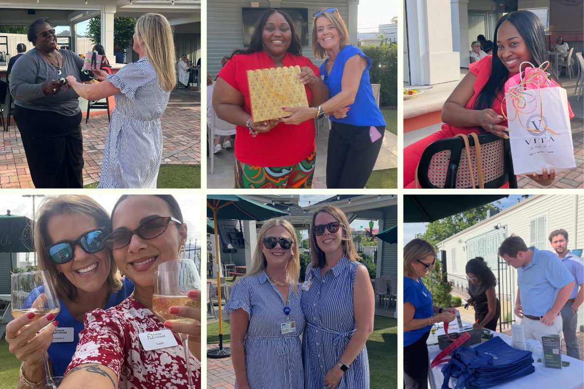Home Instead Summertime Happy Hour for Metairie Care Professionals collage