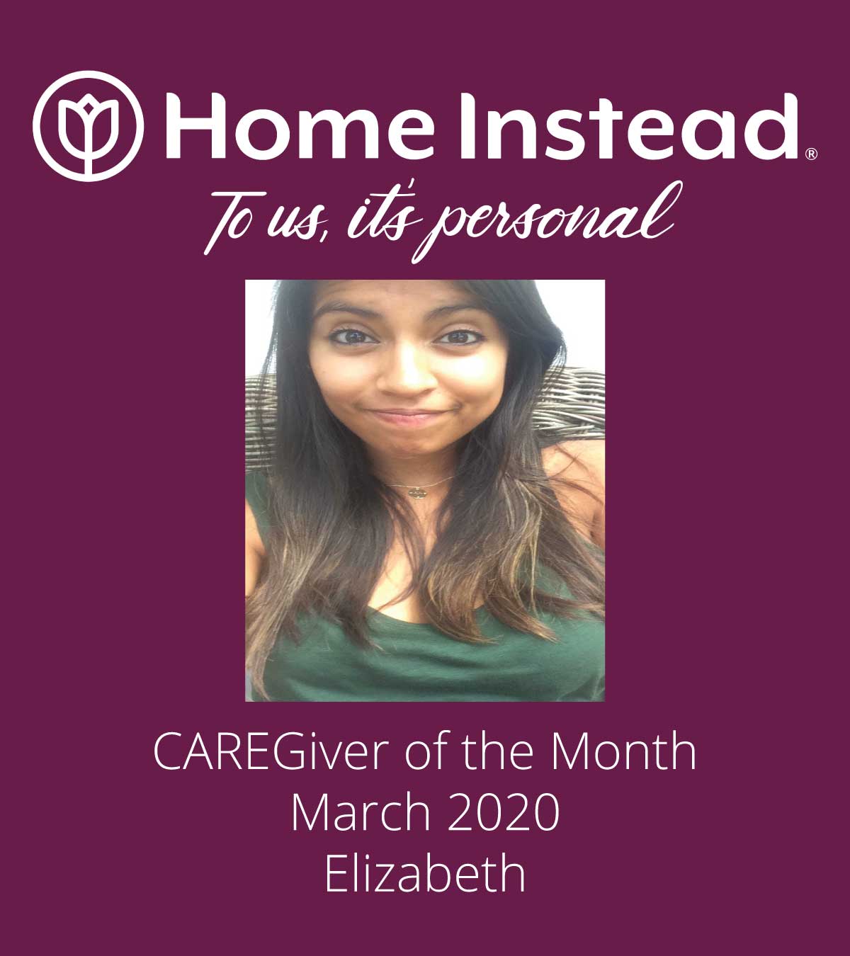Home Instead Caregiver of the Month Elizabeth