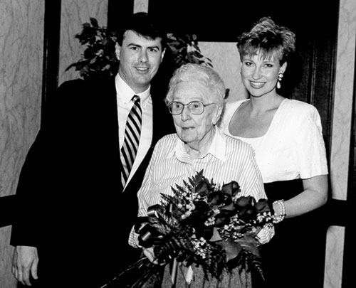 Home Instead Founders Paul and Lori Hogan with Granda Manhart