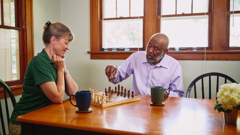 Home Instead caregiver with senior client in Carson City, NV