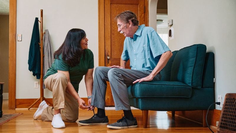 Home Instead caregiver with senior client in Lincoln County, NC