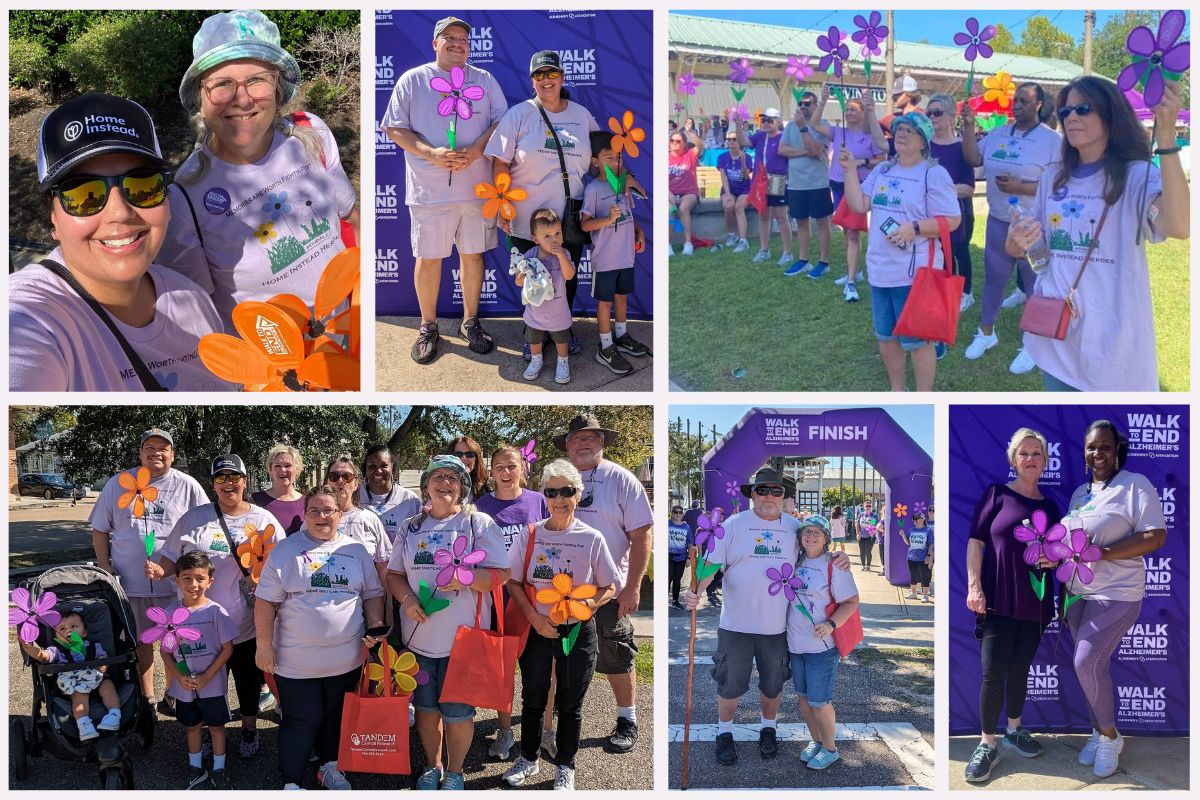 Home Instead Heroes Stride Together in the 2023 Walk to End Alzheimer's in Covington, LA collage