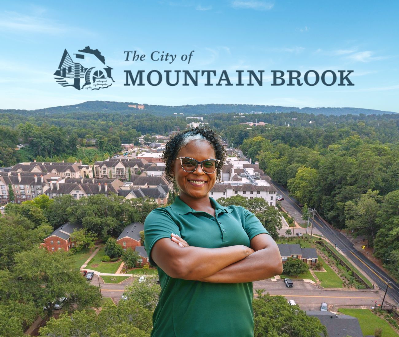 Home Instead caregiver with Mountain Brook Alabama in the background