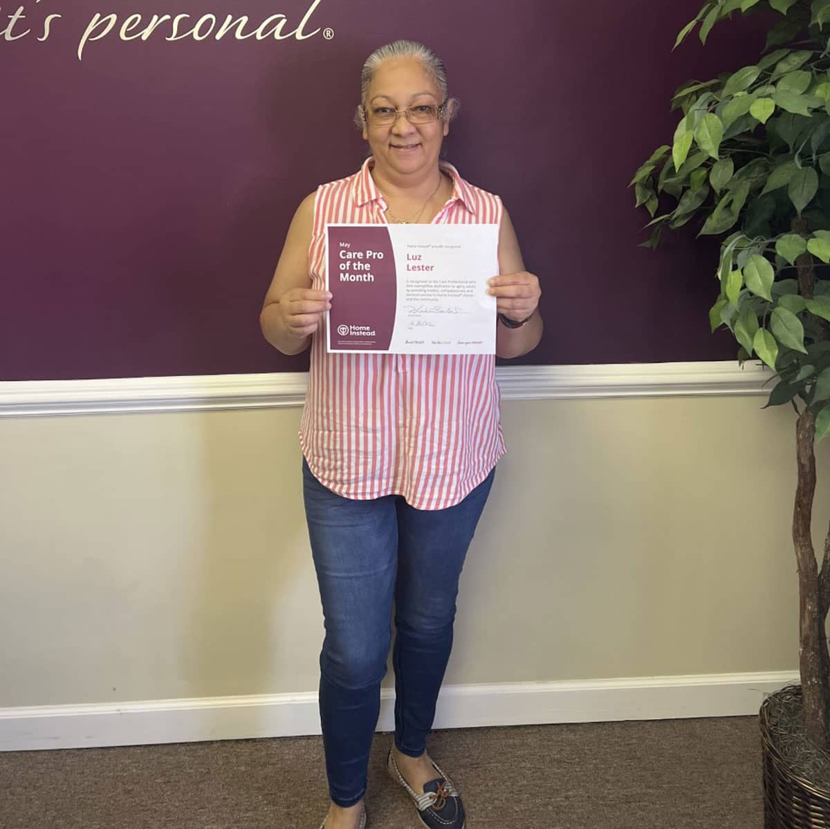 Luz Lester, Home Instead of Augusta's Care Professional of the Month of May 2022