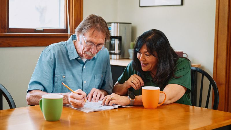 Home Instead caregiver with senior client in Sparks, NV